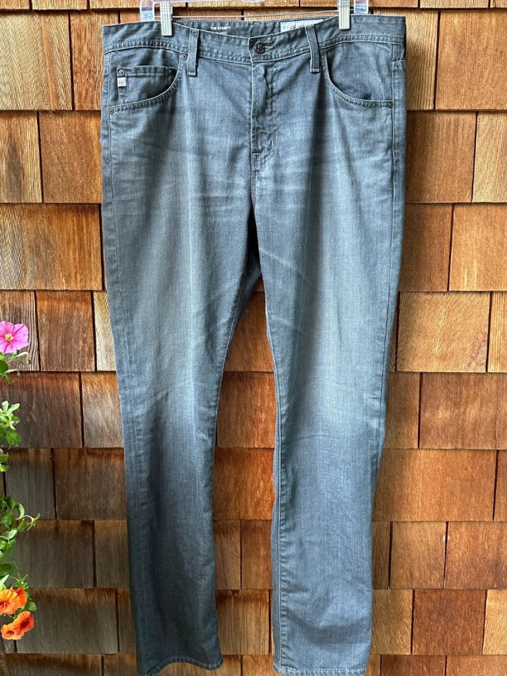 EUC AG Adriano Goldschmeid The Everett Slim Straight Gray Jeans - Men's 36R